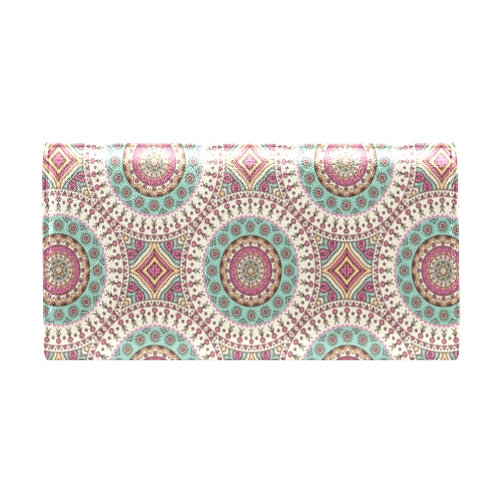 Bohemian Round Style Print Women's Trifold Wallet