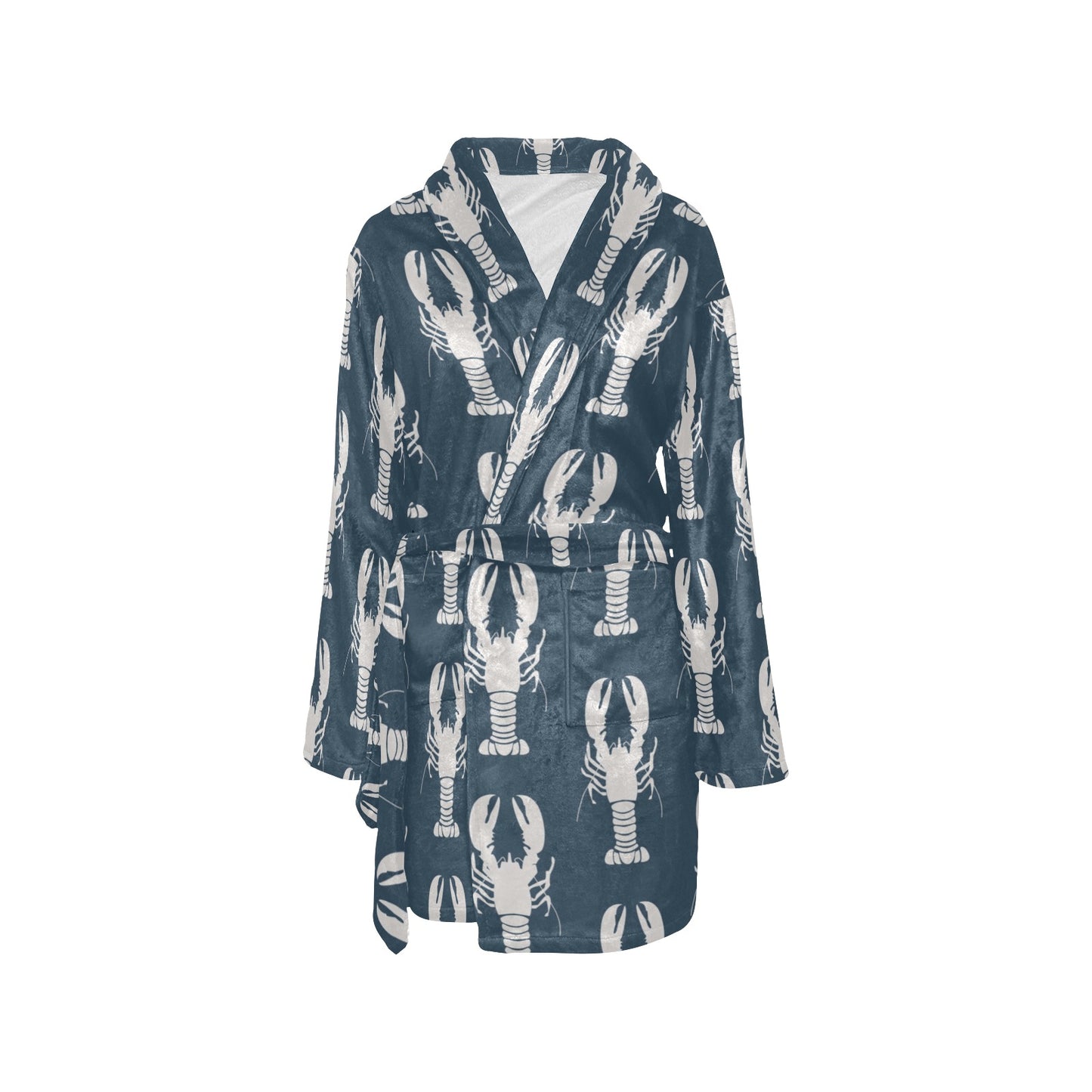 Lobster Pattern Print Design 02 Women's Fleece Robe