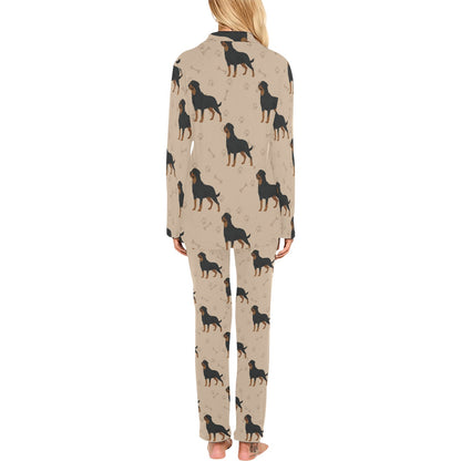 Rottweiler Pattern Print Design A01 Women's Long Pajama Set