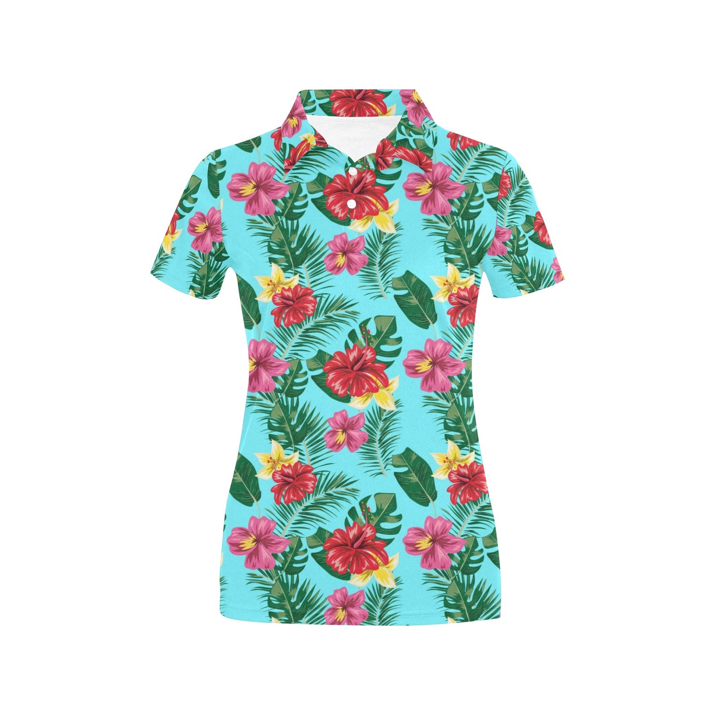 Hibiscus Hawaiian Flower Women's Polo Shirt