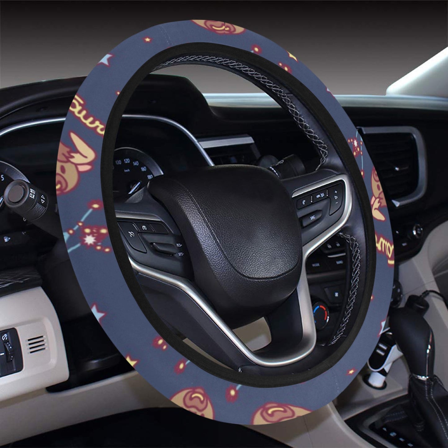 Taurus Print Design LKS304 Steering Wheel Cover with Elastic Edge