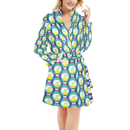 Bowling Pattern Print Design 04 Women's Fleece Robe