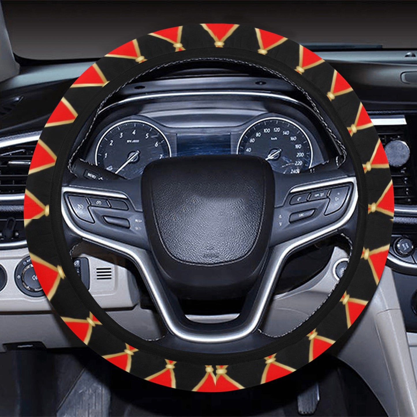 Harlequin Print Design LKS401 Steering Wheel Cover with Elastic Edge