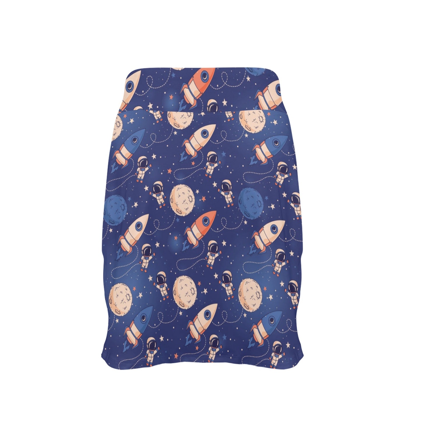 Space Astronaut Rocket Print Design LKS304 17" Golf & Pickleball Skort with Pockets