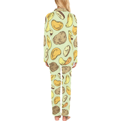 Potato Pattern Print Design A03 Women's Long Pajama Set