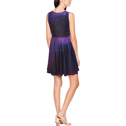Night sky Pattern Print Design A04 Sleeveless Dress