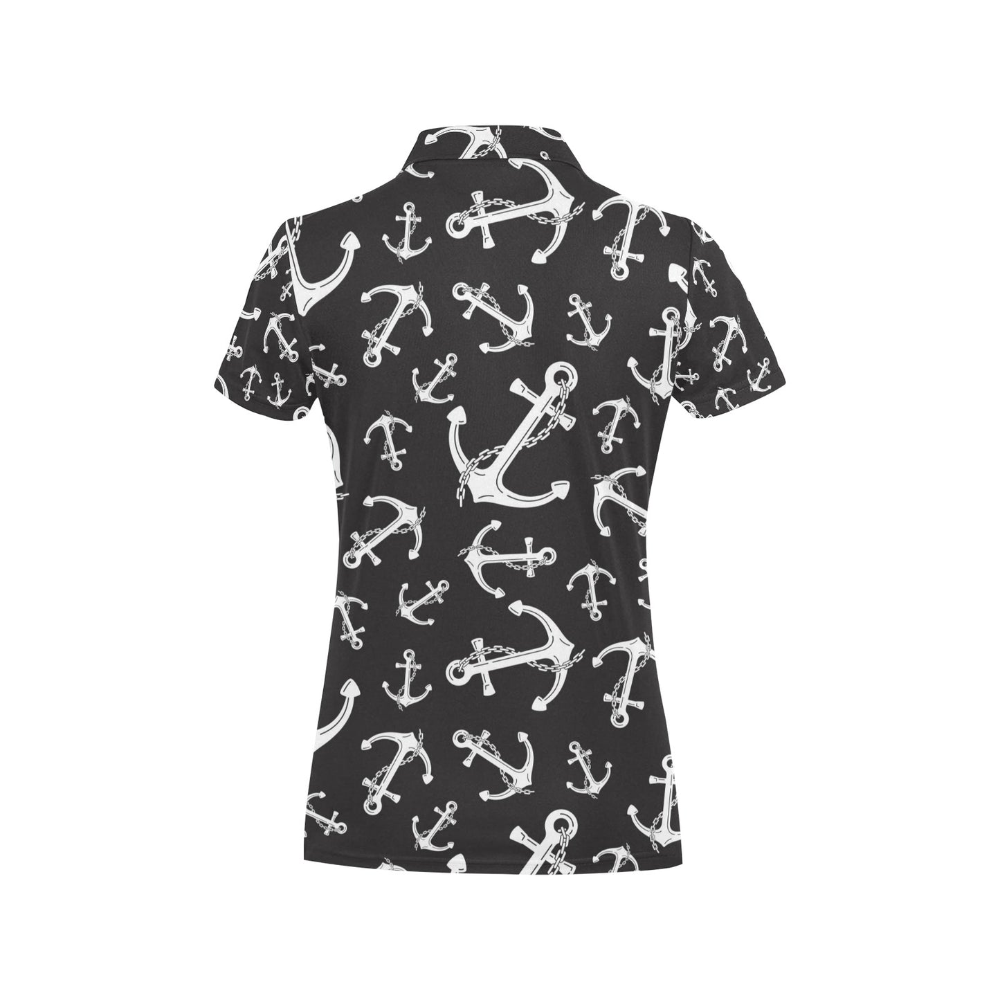 Anchor Black White Women's Polo Shirt