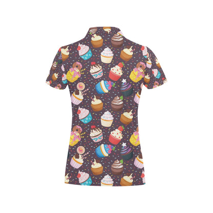 Cupcakes Party Print Pattern Women's Polo Shirt