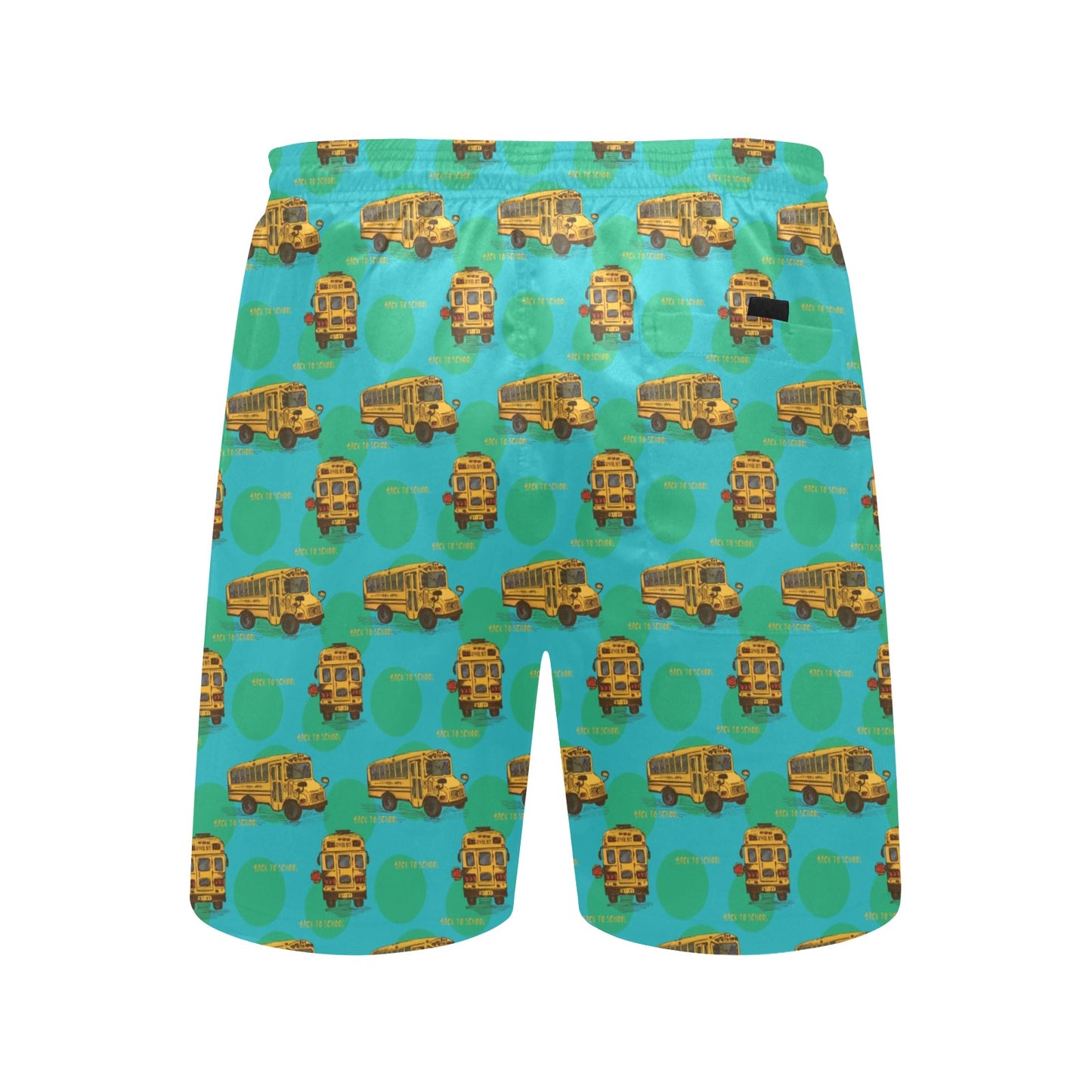 School Bus Print Design LKS308 Men's Swim Trunks Beach Shorts