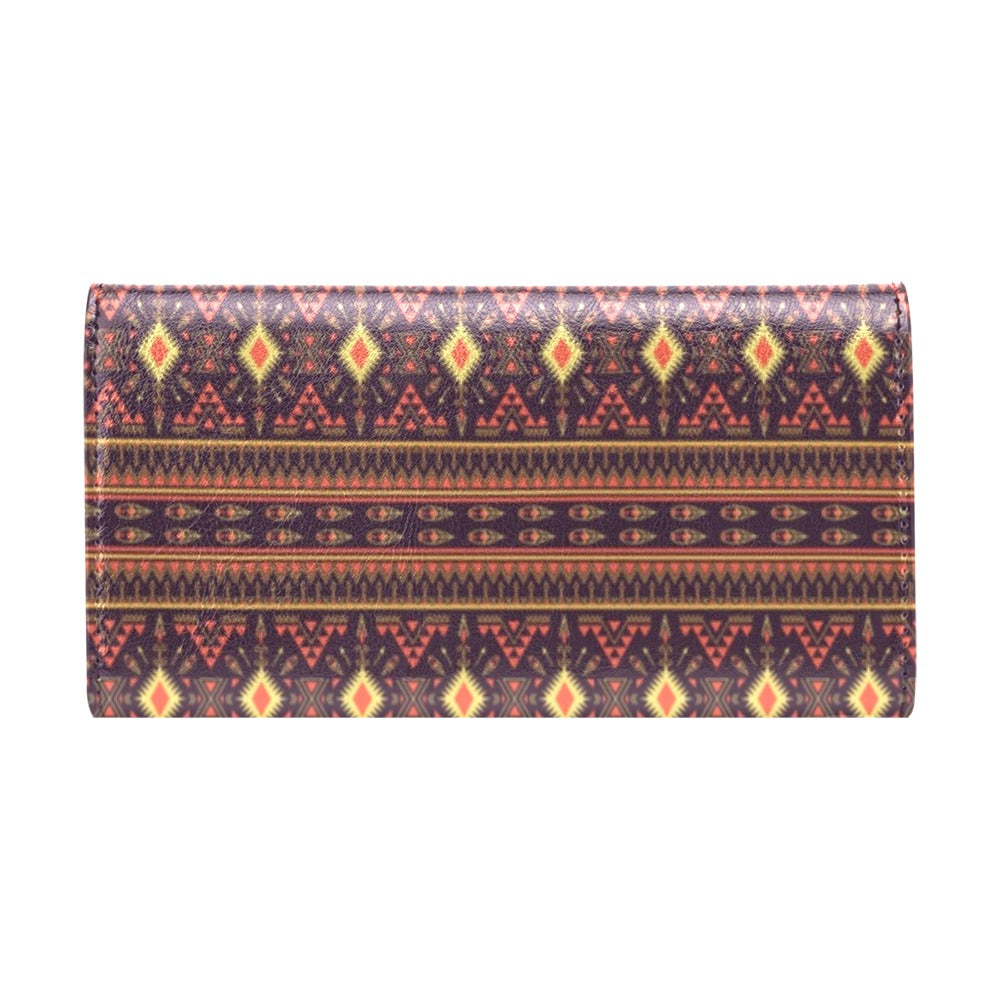 Southwest Ethnic Design Themed Print Women's Trifold Wallet