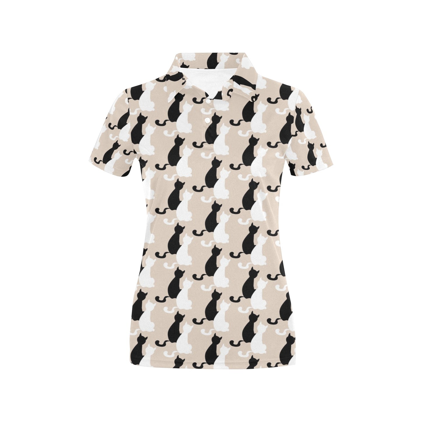 Cat Pattern Print Design 04 Women's Polo Shirt