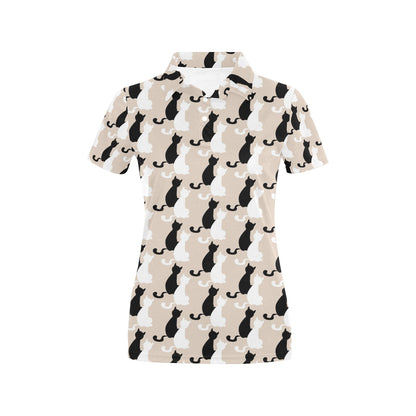 Cat Pattern Print Design 04 Women's Polo Shirt