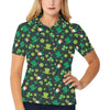 Shamrock Saint Patrick's Day Print Design LKS304 Women's Polo Shirt