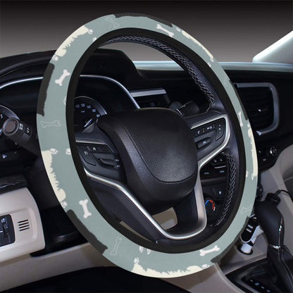 Scottish Terriers Print Design LKS301 Steering Wheel Cover with Elastic Edge