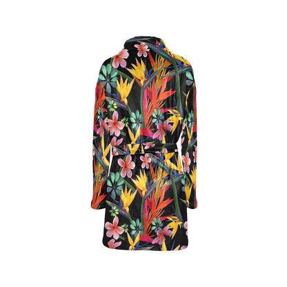 Tropical Flower Pattern Print Design TF015 Women's Fleece Robe