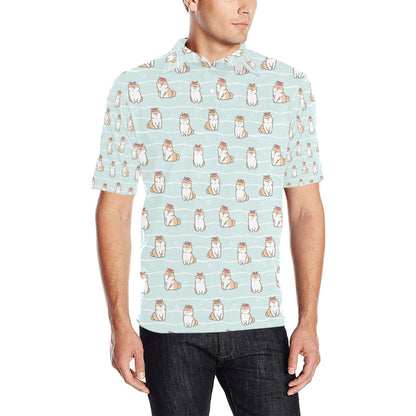 Shiba Inu Print Design LKS3011 Men Polo Shirt