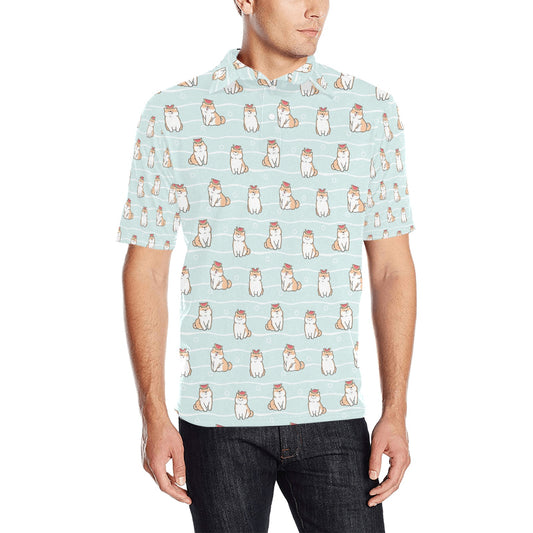 Shiba Inu Print Design LKS3011 Men Polo Shirt