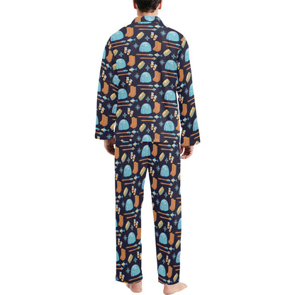 Eskimo Pattern Print Design 02 Men's Long Pajama Set
