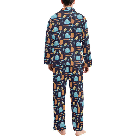 Eskimo Pattern Print Design 02 Men's Long Pajama Set