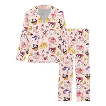 Cake Pattern Print Design 01 Women's Long Pajama Set