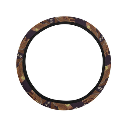 Violin Print Design LKS402 Steering Wheel Cover with Elastic Edge