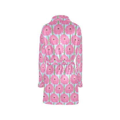 Gerberas Pattern Print Design GB01 Women's Fleece Robe