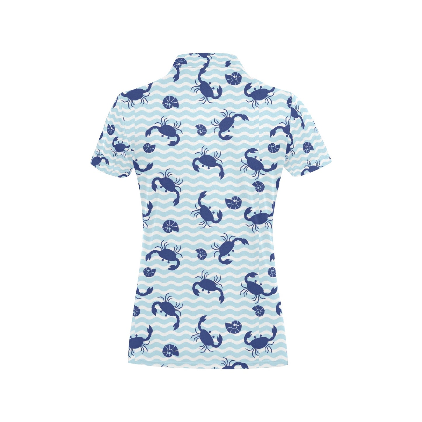Crab Pattern Print Design 04 Women's Polo Shirt