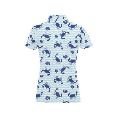 Crab Pattern Print Design 04 Women's Polo Shirt