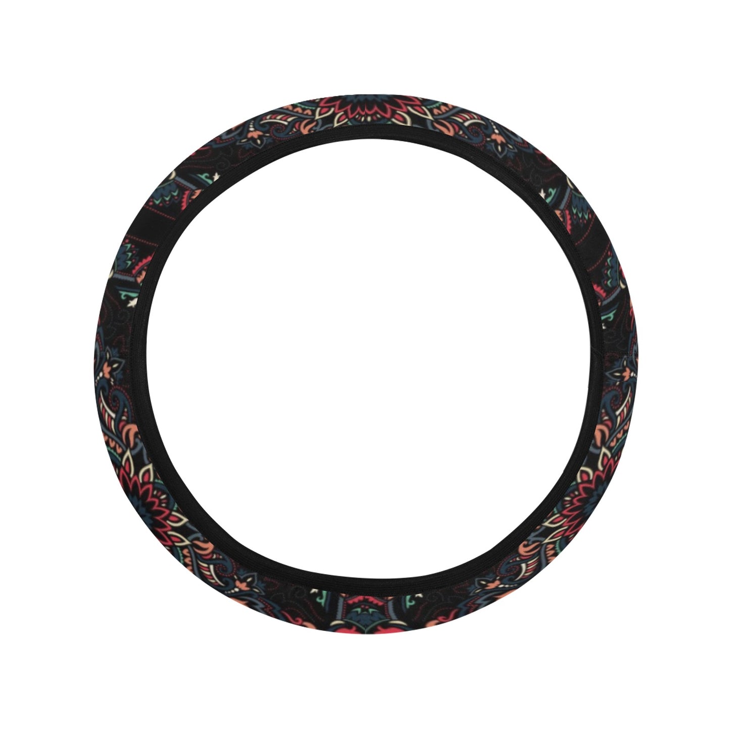 Bandana Print Design LKS307 Steering Wheel Cover with Elastic Edge
