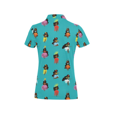 Hula Dancers Pattern Print Design 04 Women's Polo Shirt