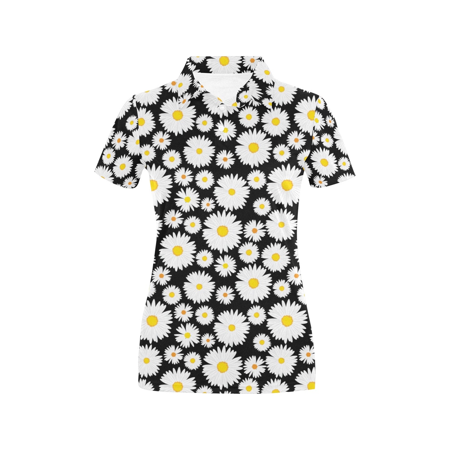 Daisy Pattern Print Design 01 Women's Polo Shirt