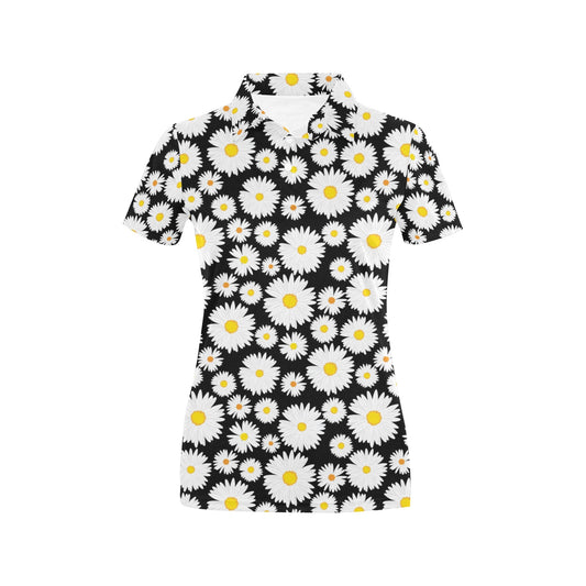 Daisy Pattern Print Design 01 Women's Polo Shirt