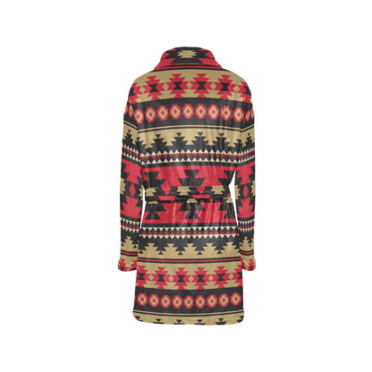 Navajo Pattern Print Design A04 Women's Fleece Robe