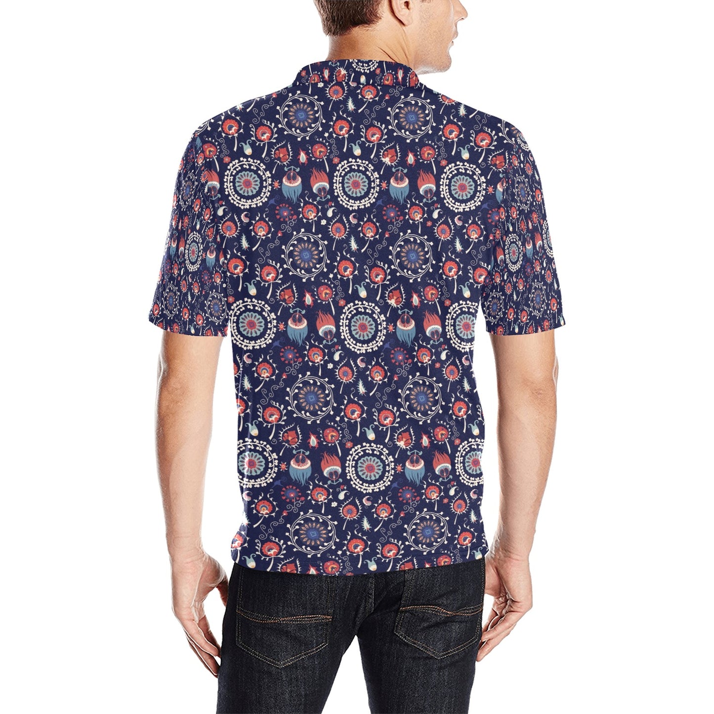 Suzani Print Design LKS305 Men Polo Shirt