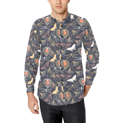 Dragonfly Print Design LKS404 Men's Long Sleeve Dress Shirt