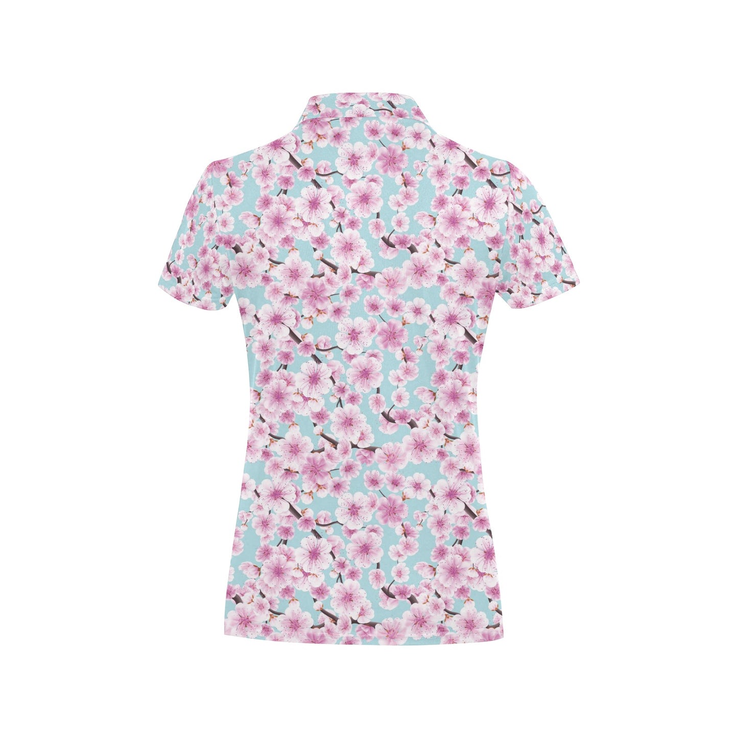 Cherry Blossom Pattern Print Design 01 Women's Polo Shirt
