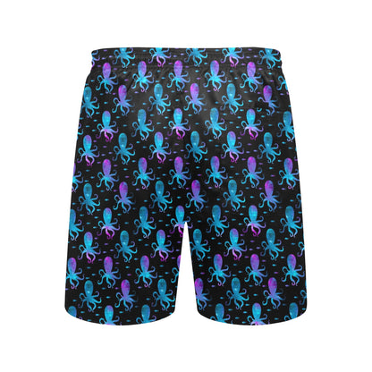 Octopus Blue Design Print Themed Men's Swim Trunks Beach Shorts