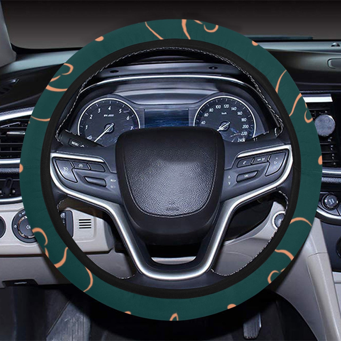 Horse Head Print Design LKS302 Steering Wheel Cover with Elastic Edge