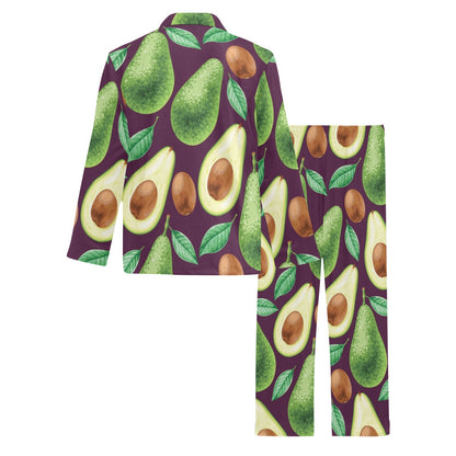Avocado Pattern Print Design AC08 Men's Long Pajama Set
