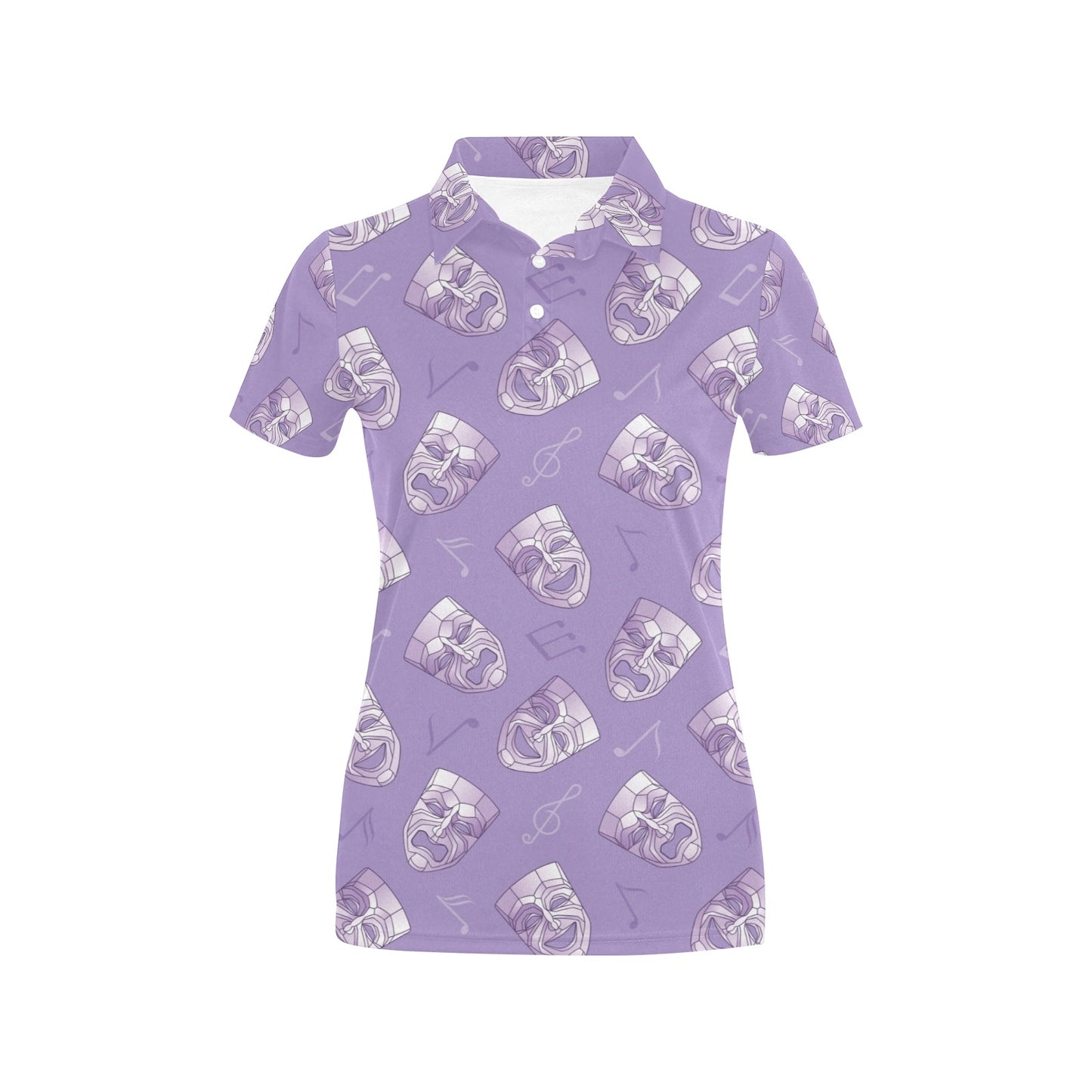 Acting Mask Pattern Print Design 05 Women's Polo Shirt