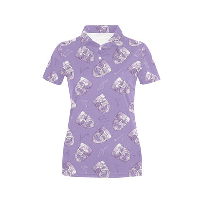 Acting Mask Pattern Print Design 05 Women's Polo Shirt