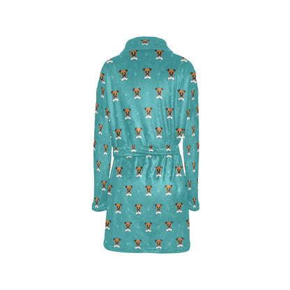 Boxers Pattern Print Design 03 Women's Fleece Robe