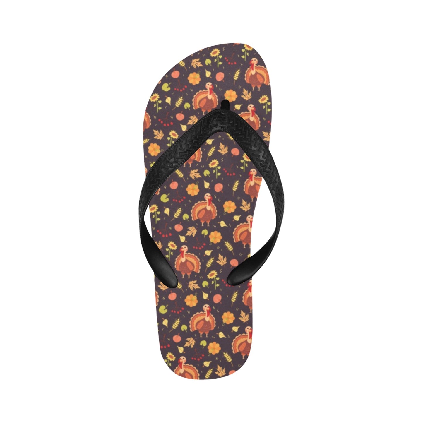 Thanksgiving Print Design LKS305 Flip Flops