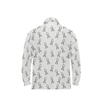 Brain cancer Pattern Print Design 01 Long Sleeve Polo Shirt For Men's