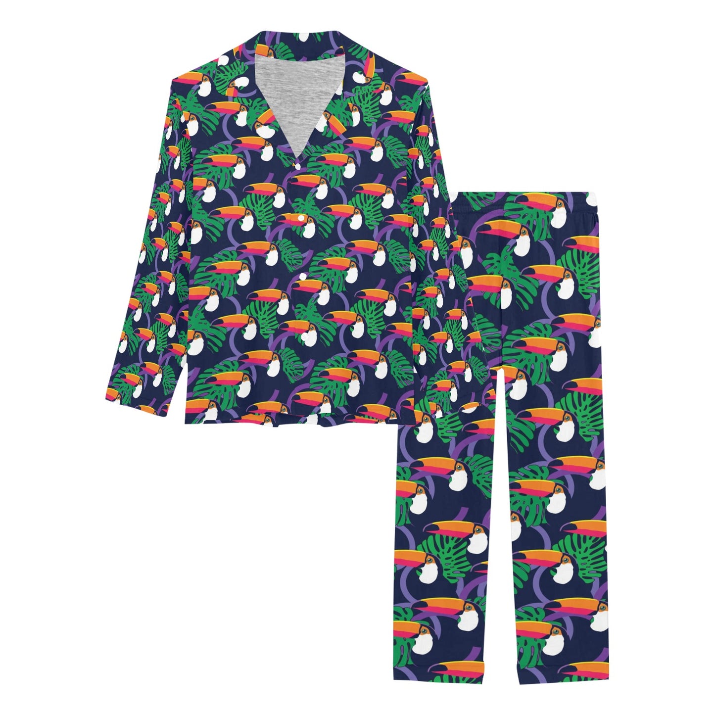 Toucan Print Design LKS302 Women's Long Pajama Set