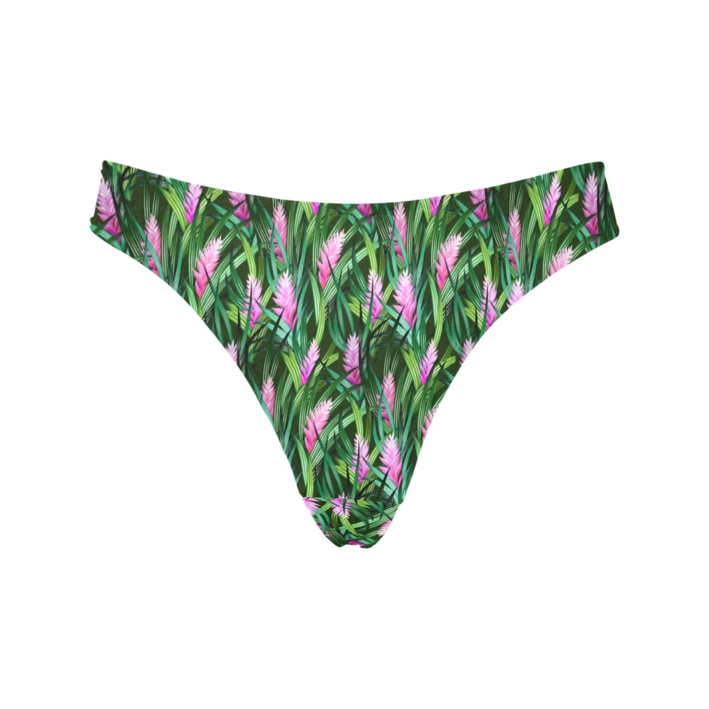 Tropical Folower Pink Heliconia Print Women's Thongs