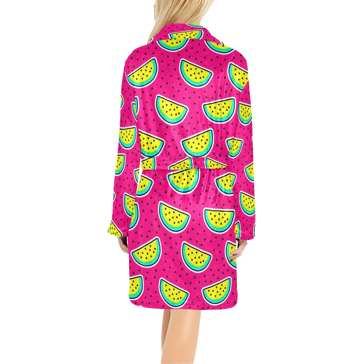 Watermelon Pattern Print Design WM04 Women's Fleece Robe