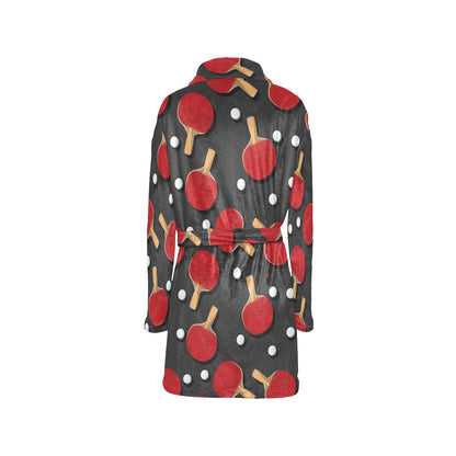 Ping Pong Pattern Print Design A05 Women's Fleece Robe