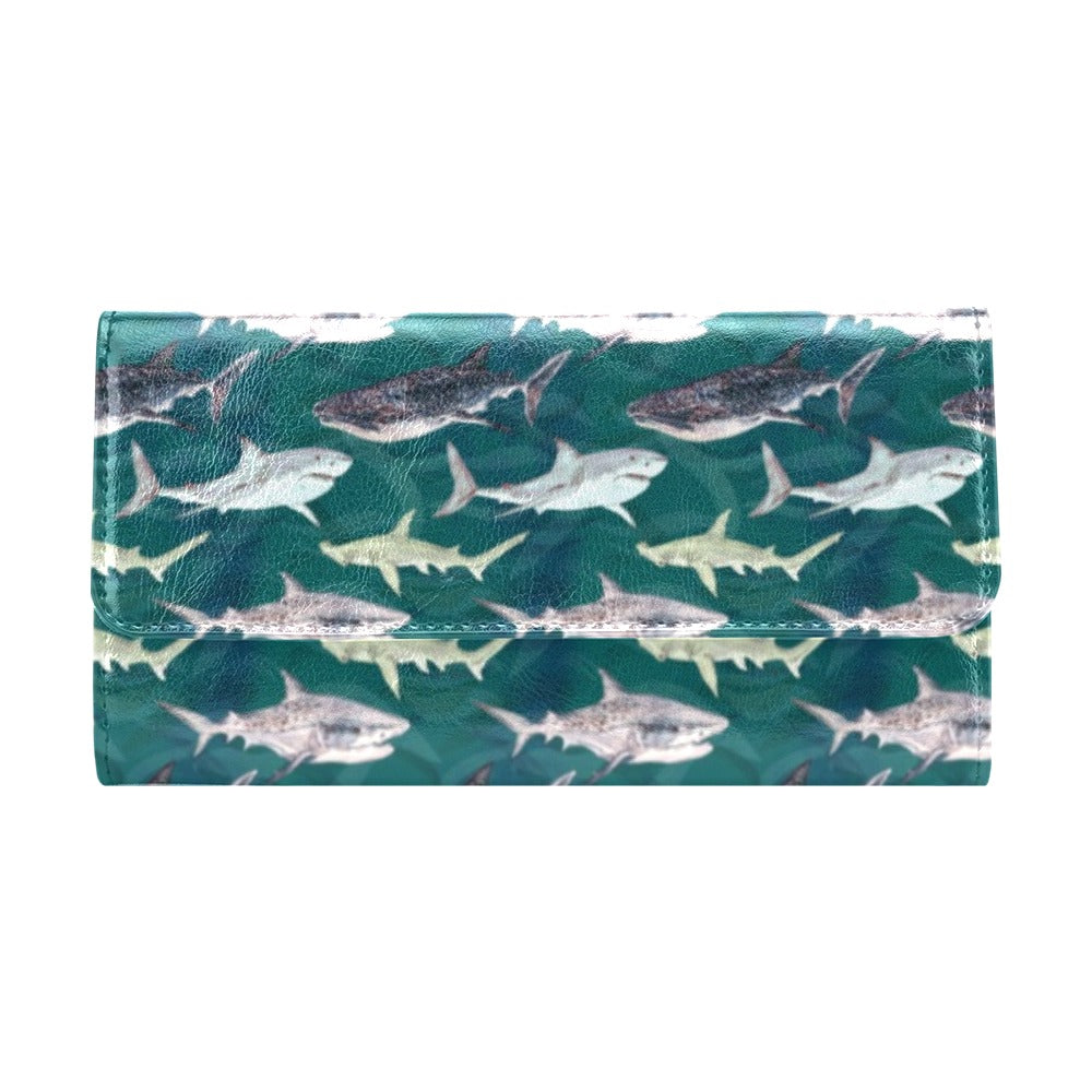 Shark Style Print Women's Trifold Wallet