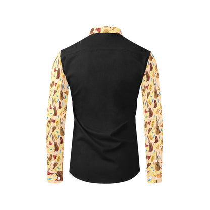 Western Lifestyle Print Design LKS303 Men's Long Sleeve Dress Shirt